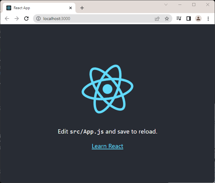 Placeholder content of newly initialized ReactJS project.